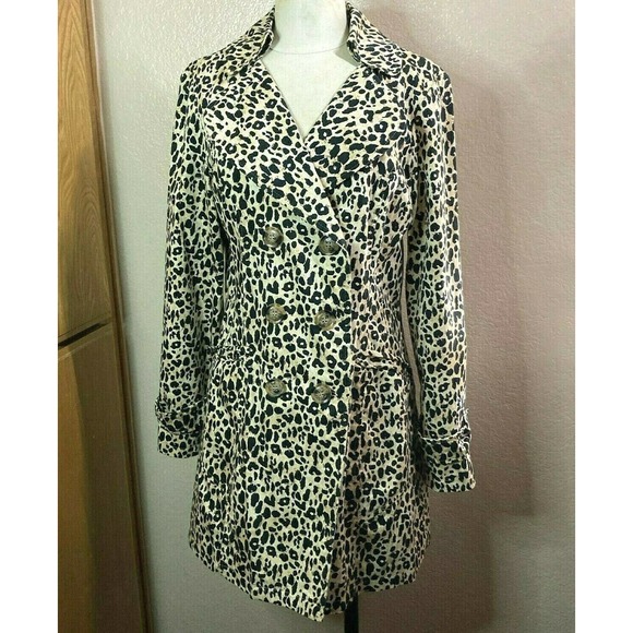 Animal Print Trench Coat Double Breasted Coat Leopard Print by Forever 21 - Picture 11 of 11